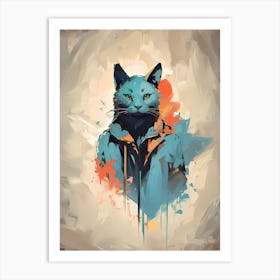 Blue Cat Art Print