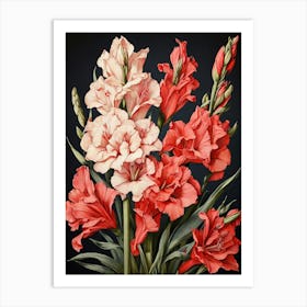 Gladioli Flower Illustration Art Print 1 Art Print