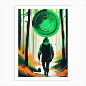 Lost In The Woods Spheric Green Art Print