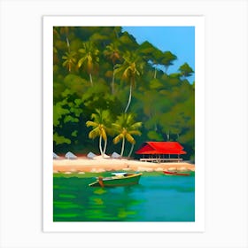 Tropical Beach Scene Art Print