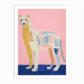 Playful Illustration Of Puma For Kids Room 4 Art Print