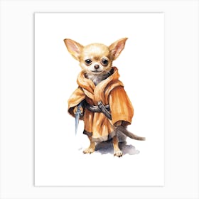 Chihuahua Dog As A Jedi 3 Art Print