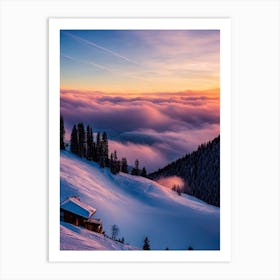 Kranjska Gora, Slovenia Sunrise Skiing Poster Art Print