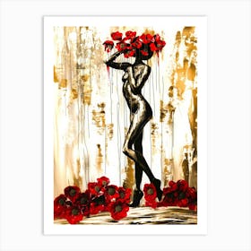 Posing With Flowers 7 - Posing Poppies Art Print