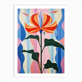 Gloriosa Lily 3 Hilma Af Klint Inspired Pastel Flower Painting Art Print