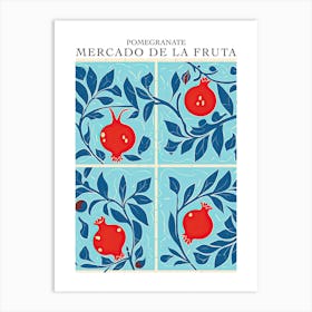 Mercado De La Fruta Pomegranate Illustration 4 Poster Art Print