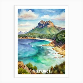 Freycinet National Park Watercolor Painting Art Print