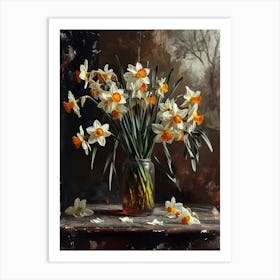 Baroque Floral Still Life Daffodil 2 Art Print
