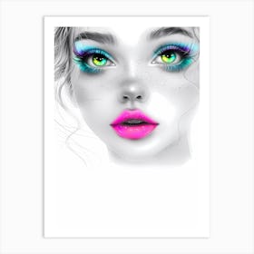 Woman Face Beautiful Illustration Art 08 Art Print