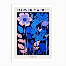 Blue Flower Market Poster Veronica 1 Art Print