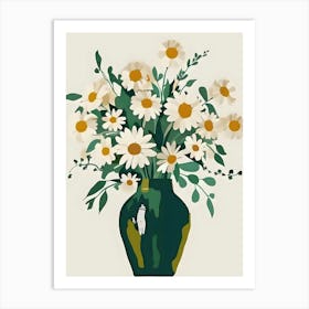 Daisies In A Vase 3 Art Print