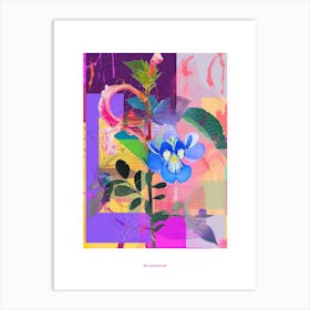 Bluebonnet 7 Neon Flower Collage Poster Art Print