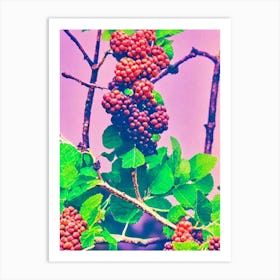 Mulberry Risograph Retro Poster Fruit Art Print