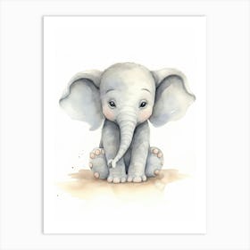 Elephant Painting Practicing Yoga Watercolour 3 Art Print