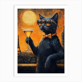 Cat In Paris 2 Art Print