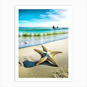 Starfish On The Beach Art Print