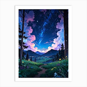 Night Sky Anime aesthetic 9 Art Print