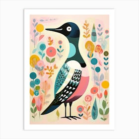 Pink Scandi Loon 2 Art Print