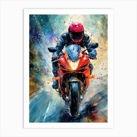 Motorcycle Rider  sport Art Print