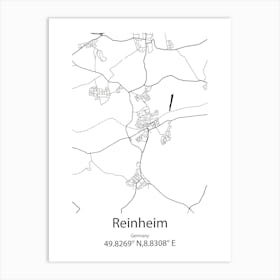 Reinheim,Germany Minimalist Map Affiche