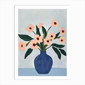 Flowers In A Blue Vase Art Print