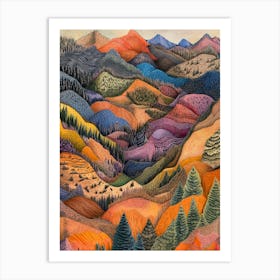 Colorful Mountain Landscape 6 Art Print