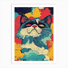 Cat In The Clouds Art Print