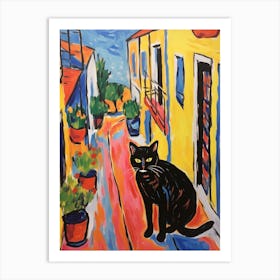 Painting Of A Cat In Spoleto Italy 2 Art Print