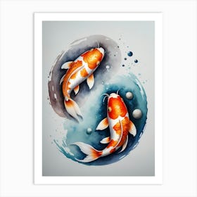Koi Fish Yin Yang Painting (24) Art Print