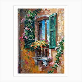 Balcony Painting In Rome 4 Art Print