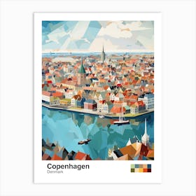 Copenhagen, Denmark, Geometric Illustration 4 Poster Art Print