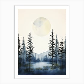 Watercolour Of Tongass National Forest   Alaska Usa 0 Art Print