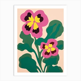 Cut Out Style Flower Art Wild Pansy Art Print