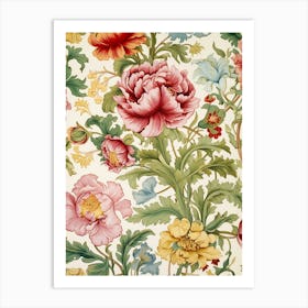 Floral Wallpaper 308 Art Print