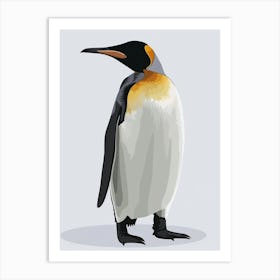 King Penguin Bleaker Island Minimalist Illustration 5 Art Print