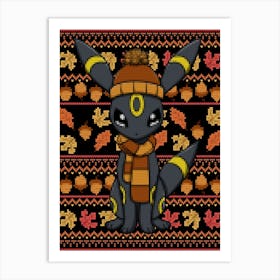 Fall Umbreon Sweater - Pokemon Autumn Art Print