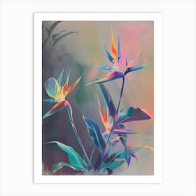 Iridescent Flower Bird Of Paradise 4 Art Print