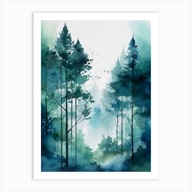 watercolor trees 1 Art Print