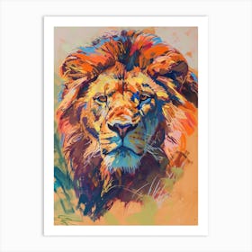 Asiatic Lion Symbolic Imagery Fauvist Painting 1 Art Print