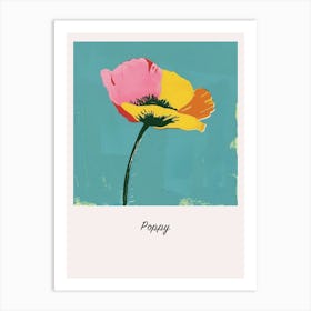 Poppy 3 Square Flower Illustration Poster Art Print