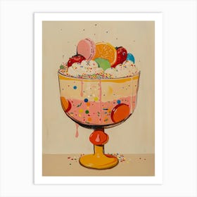 Trifle With Rainbow Sprinkles Beige Painting 3 Art Print