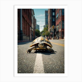 Tortoise Crossing The Street Art Print