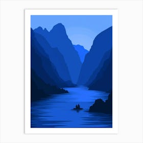 Silhouette Of A River Art Print