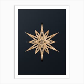 Abstract Geometric Gold Glyph on Dark Teal n.0300 Art Print
