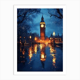 Fantasy Rainy Night In London 11 Art Print