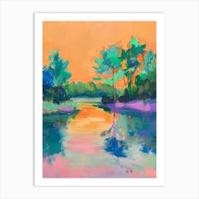 Sunset At The Lake Art Print