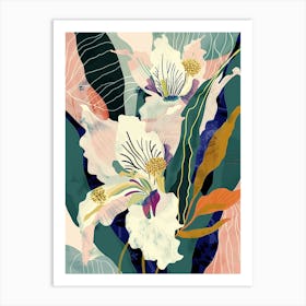 Colourful Flower Illustration Lisianthus 2 Art Print