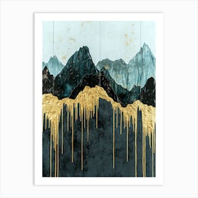 Apennines Golden Peaks - Mystical Abstraction Art Print