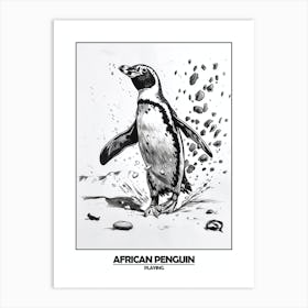 Penguin Playing Poster 2 Art Print