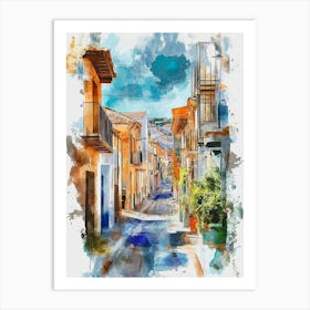 Painting Of Villajoyosa Town, Spain Art Print